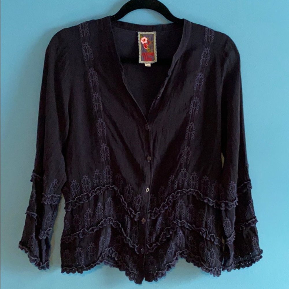 Johnny Was Navy Top sz Small